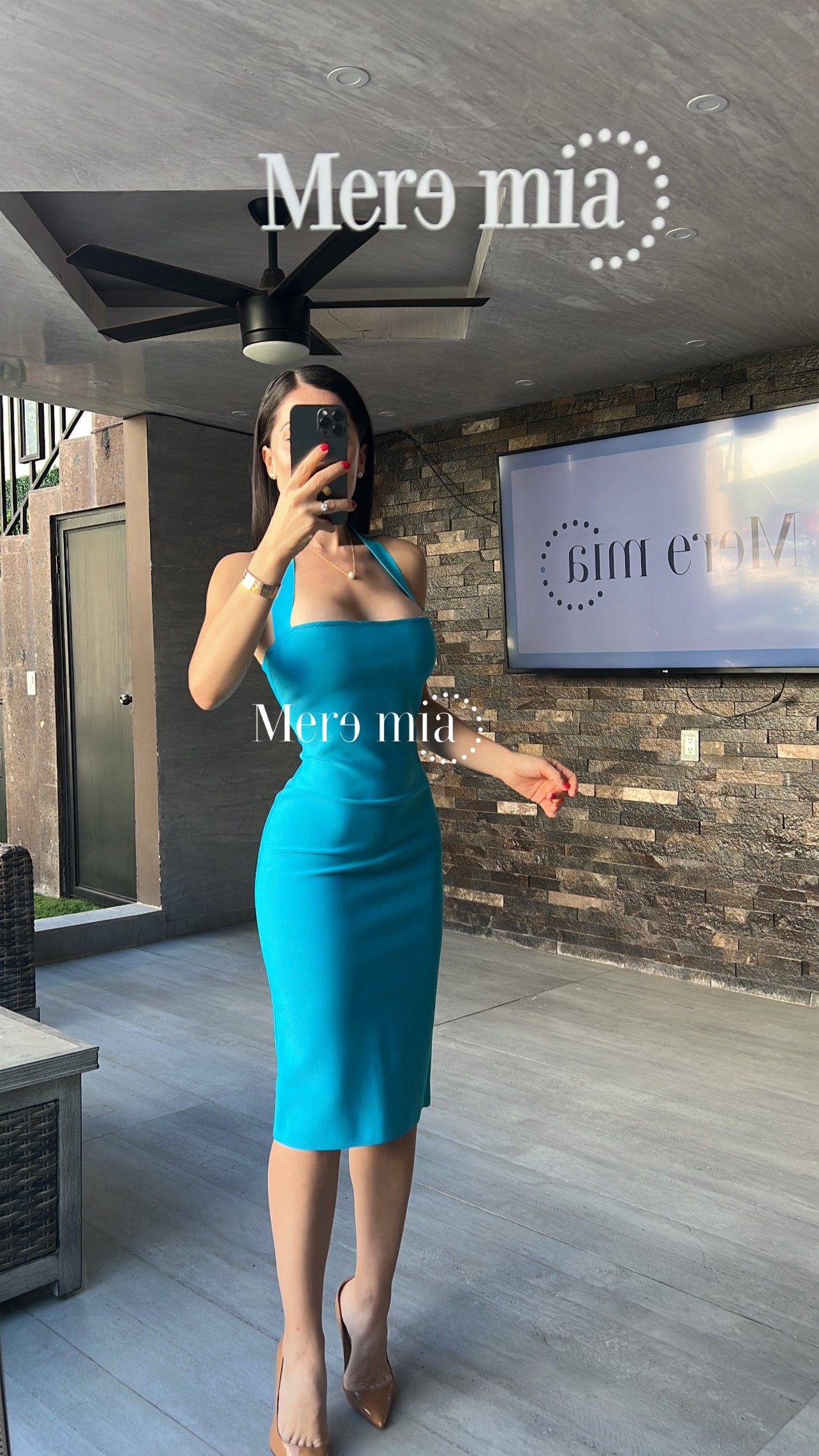 Vestido halter turq