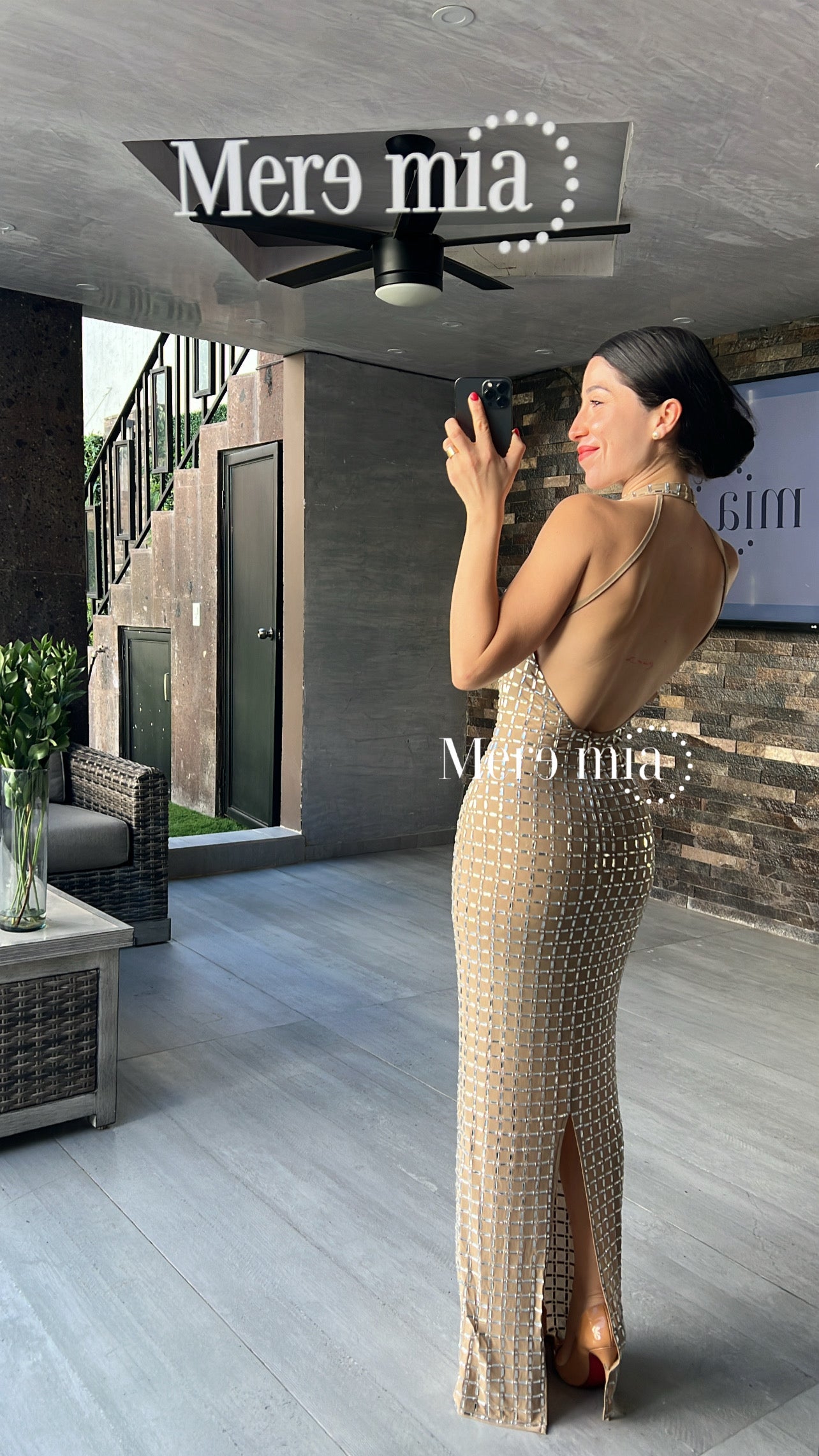 Vestido moka halter plata