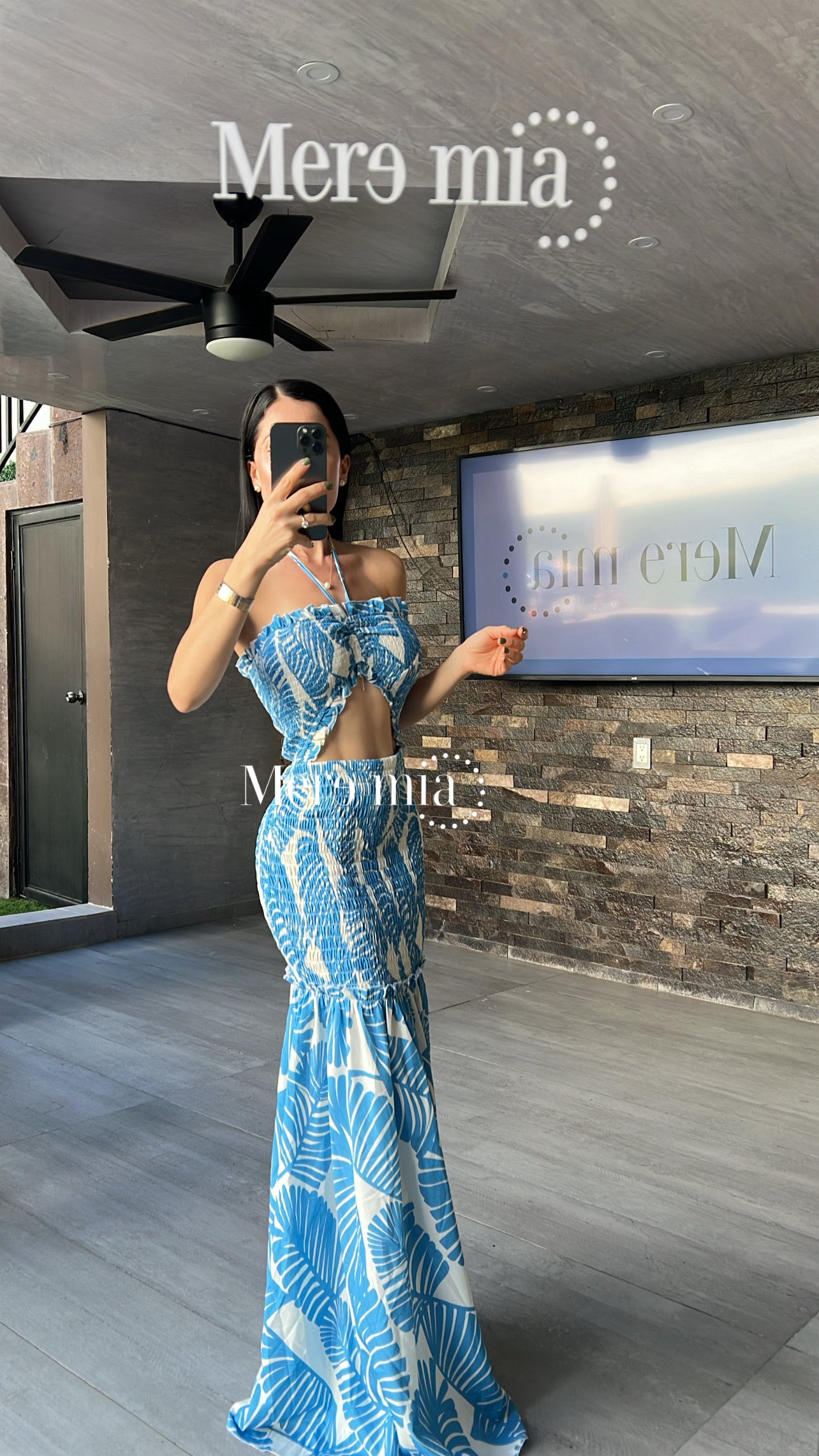 Vestido azul estamp